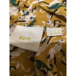 Maeve Anthropologie Rabbit Print Button Up Shirt Blouse Mustard Yellow Green 4 Photo 4