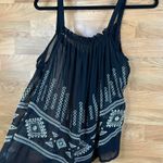 Cecico Sheer Tank Blouse w/Embroidery and a keyhole front tie Black Photo 2