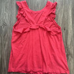 Loft  Flutter Sleeve Cross Back Classic Cotton Top Pink Size Small Photo 4