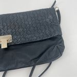 Elliott Lucca Black Leather Crossbody Bag Pebbled Woven‎ Convertible Photo 2
