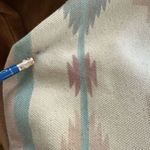 Vintage 90s Southwestern Pattern Canvas Satchel Clamshell Small Tote Mauve Teal Pink Photo 10