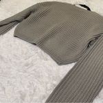 Elodie  Crew Neck Knit Pullover Crop Sweater in Gray XS NWT Photo 6