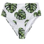 Cupshe Monstera High Waisted Bikini Bottoms Size L NWT Photo 1