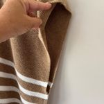 J.Crew  One Size Tan White Mock Neck Poncho Stripe Pullover Sweater Kimono Sleeve Photo 5