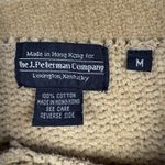 Vintage J. Peterman Co Sweater 100% Cotton Tan/Brown Knit Women's Size Medium Photo 3