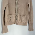 J.Crew Women’s Button Front Studded Pocket Cardigan Sweater Tan Size Small Photo 5