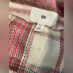 BP NWT NORDSTROM PLAID BRUSHED SHACKET IN IVORY-PINK PINKY PLAID Small Photo 13