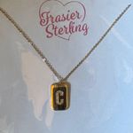 Frasier Sterling Gold Initial Necklace - C Photo 0