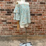 Anthropologie  LAIA Pastel Green Floral Off-Shoulder Top / L / EUC Photo 10
