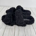 Gia Borghini Eco sandals 39 faux shearling double strap hook loop slip on flat Black Size 9 Photo 2