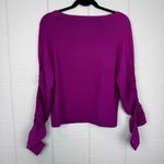 Roi Fuchsia Pink Long Sleeve Sweater Ruched Shirred Material Sleeves Size XS Photo 2