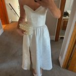 V. Chapman White Lucia Corset midi dress bridal Size 4 Photo 3