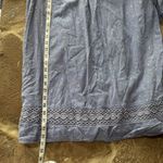 Crown & Ivy Blue chambray Embroidered crochet metallic gold dress Photo 5