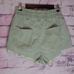 Free People  WE THE FREE FADED GREEN CUTOFF PAPERBAG HIGH WAISTED JEANS SHORTS M Photo 1