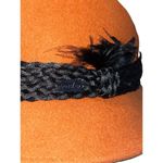 New Rust Betmar Tegan Wool Felt Cloche Hat Fedora Black Feathered Trim Accessory Orange Photo 7