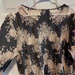 Linea Black and Tan Lace Blouse Size 18 Photo 8