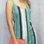 Lush Clothing Lush Mini Dress Women Size M Linen Button Up Stripe Casual Preppy Coastal Boho Photo 0