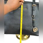 Michael Kors  Black Leather Tote with Gold Accents Photo 10