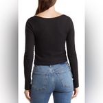 Nordstrom NWOT Kirious Los Angeles Square Neck Tie Front Top | Size: L | Black Photo 1