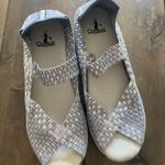 Corkys Womens 10 BETH Silver Peep Toe Feather Lite Maryjane Rocker‎ Shoes Photo 0