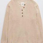 Aerie Oversized Henley Sweater Photo 0