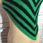 Forever 21 NWT  Chevron Sweater-Knit Halter Top Crochet Striped Green/Black sz M Photo 8