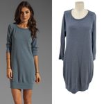 James Perse Raglan Sweatshirt Dress Long Sleeve Terry Tempest Blue Size 3 Large Photo 1