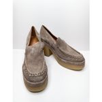 Marc Fisher Lina Platform Loafer Size 10 Suede Leather Penny Tan Slip On Shoes Photo 5