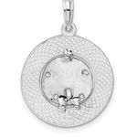 Sterling Silver Textured Turks and Caicos with Sand Dollar Pendant Photo 3