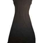 EUC POLECI BLACK CAPPED SLEEVE LG DRESS. Slinky form fitting ruching Photo 1