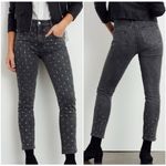 Pilcro Anthropologie  Jeans Womens 26 Black Denim High‎ Rise Slim Fit Rhinestone Photo 1