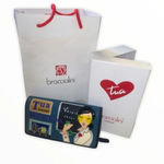Braccialini Woman Scientist Zipper‎ Wallet NEW​ Blue Photo 11