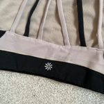 Athleta  Black Beige Strappy High Neck Sports Bra Workout Athletic Size Medium Photo 4