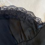 Princess Polly Old School Love Lace Trimming Satin Crop Top - Black Photo 3