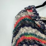 Free People  Bubble Tea Southwestern Drop Sleeve Poncho Style Hooded Sweater M/L Photo 6