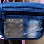 Denim Crossbody Bag Zip/Velcro Closure Boho Festival Hippie School College Blue Photo 0