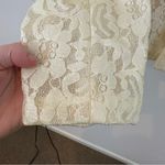 Elie Tahari Irving Floral Lace Rain Coat Jacket Cream Butter Yellow Medium Photo 5