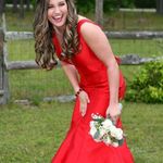 Abby Paris Red Corset Formal Mermaid Prom Dress Photo 3