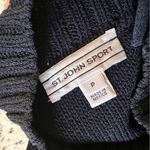 St. John SPORT Black Wool Blend Knit Sweater Gold Accent Buttons Size Small Photo 3