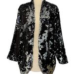 MINKPINK  Great Escape Sequin Cape Jacket Two Way Silver Black Oversized Sz XS/S Photo 2