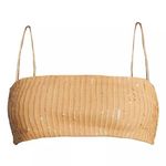 Retrofête Vaani Bra in Nude Large New Womens Squins Crop Tank Top Brown Photo 9