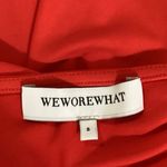 We Wore What  Womens Red Long Sleeve Asymmetrical One Shoulder A-Line Mini Dress S Photo 6