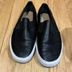 Women’s platform slip on black shoes with faux crocodile skin pattern Size 9.5 Photo 1