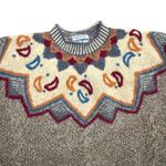 Vintage Renny Handknit Sweater 100% Shetland Wool Earthy Medium Brown Photo 1