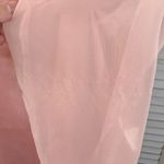 Victoria's Secret Vintage Gold Label Satin Sleep Shirt w Sheer Sleeves Pink-M/L Photo 5