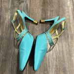 St. John  Aqua Slingback rhinestone heels Made In Italy size 9 “something blue” Photo 5