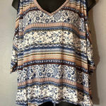 Absolutely Famous Almost-famous Women's Blue and Orange Blouse Photo 0