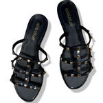 Olivia Miller Studded Black Flip Flops Size 9 Photo 0