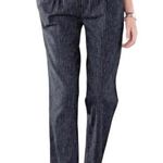 Sundance Amelia Linen Blend Black Pinstripe Pants 14 Photo 0