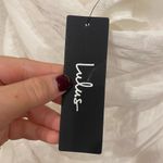 Lulus NWT  Dream Elegance White Ruched Rosette Drop Waist Maxi Dress Size Medium Photo 4